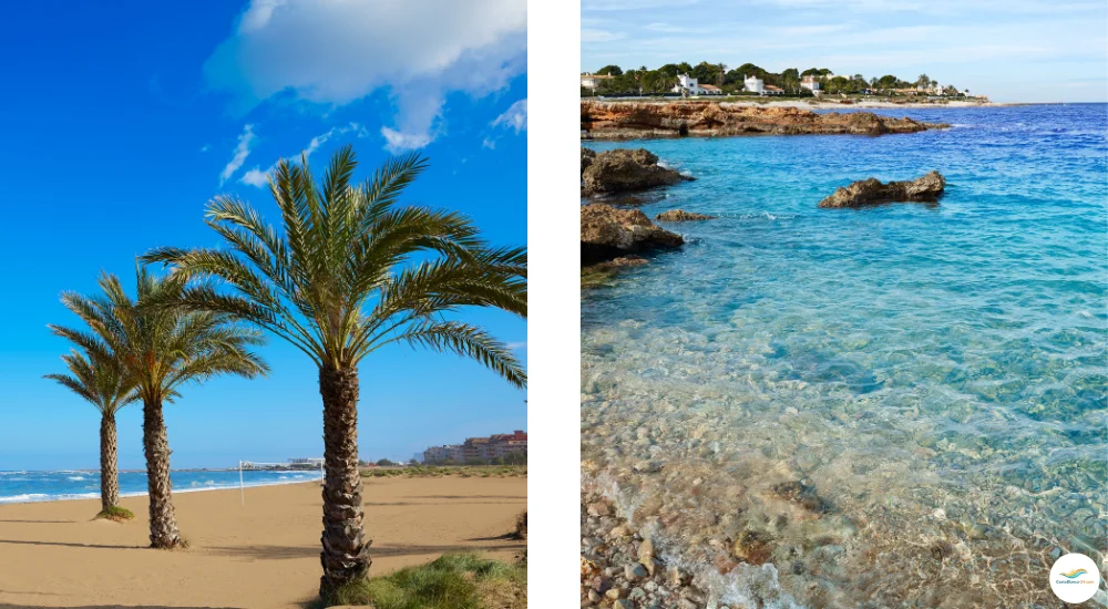 Denia Sandstrand und Felsstand