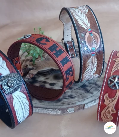 Exklusives spanisches Lederhalsband Handarbeit